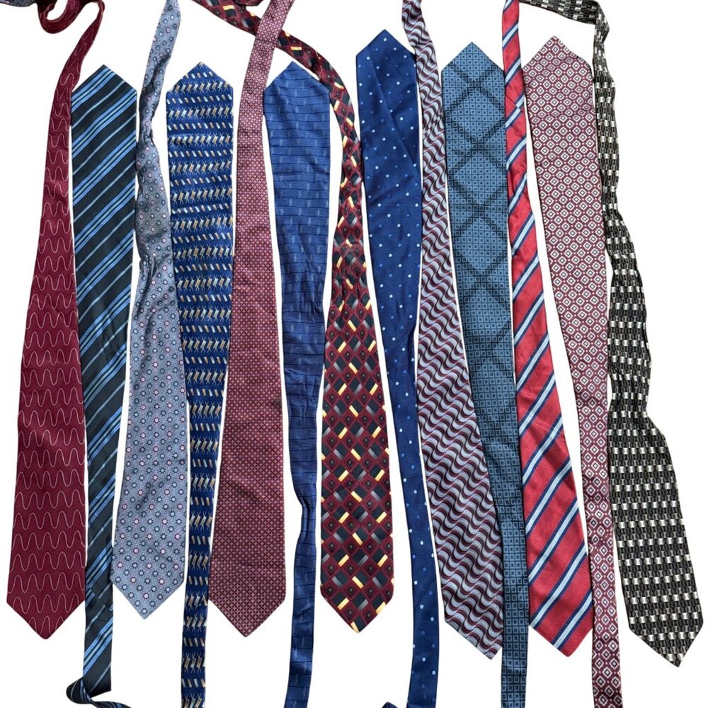Lot Of 13 Mens Ties Mixed Patterns & Colors Assorted Brands + More